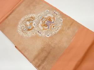 リサイクル　向かい鳥に鳳凰・花唐草模様織出し名古屋帯